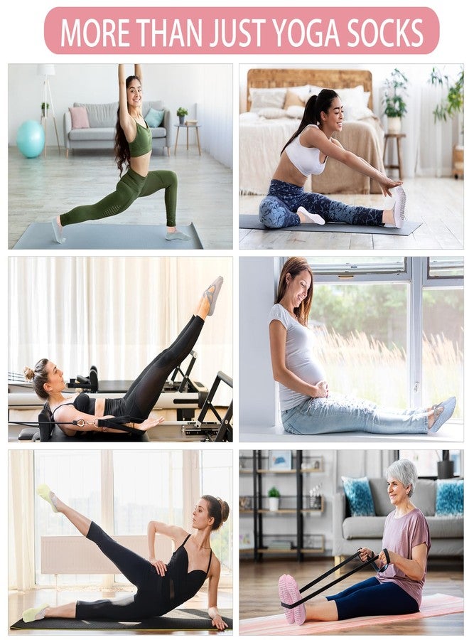 Velmitten 6 Pairs Yoga Socks for Women Non Slip Pilates Socks with Straps Yoga Accessories for Workout Ballet Dance(Morandi Color) - Image 5